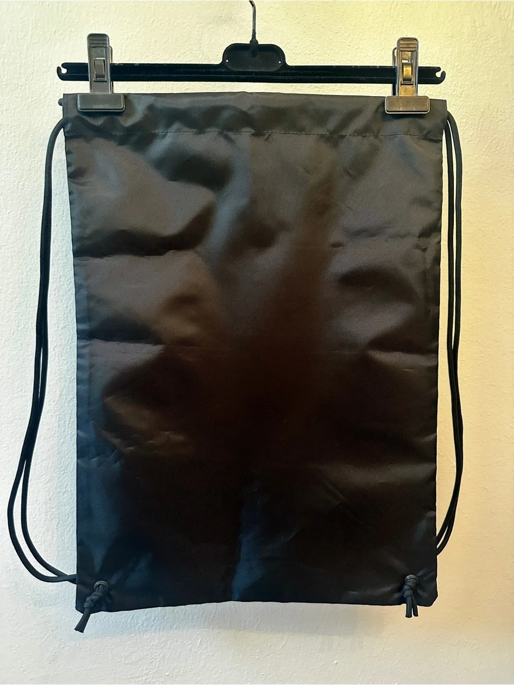 BALENCIAGA Black Drawstring Nylon Backpack Sack